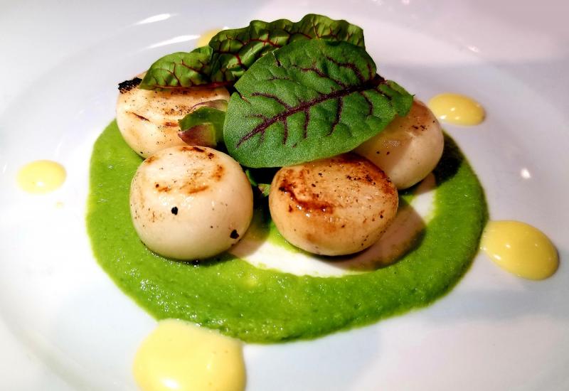 Chef Jen Bradour explains: "We were going to do scallops, then we found these adorable little turnips. Their fresh crunch seemed like the perfect accompaniment to The Count's crisp pinot grigio." BOB YESBEK PHOTOS